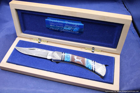 David Yellowhorse Early Folding Hunter Series, Serial # 037.