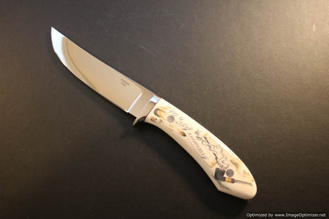 George Herron Custom 40th Anniversary "Pipe Smoker" Hunter. Scrimshaw By Sandra Brady.             #26