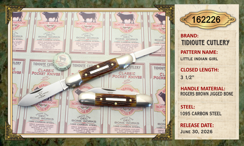 GEC #162226 Tidioute Little Indian Girl Canoe Rogers Jigged Bone