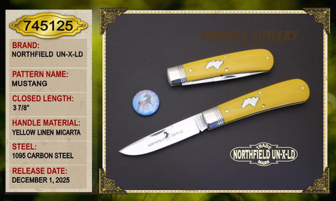 Great Eastern 745125 Northfield Mustang Yellow Linen Micarta