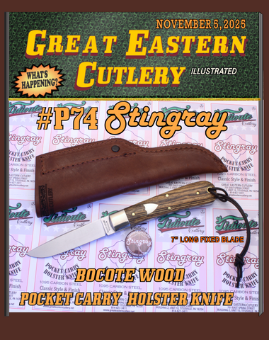 Great Eastern Cutlery P74525 Tidioute Stingray Bocote Wood Fixed Blade.