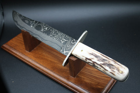 Blue Grass Cutlery Primble Bowie Display Knife With Stag Handles