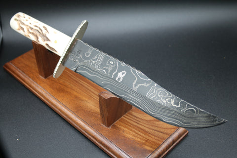 Blue Grass Cutlery Primble Bowie Display Knife With Stag Handles