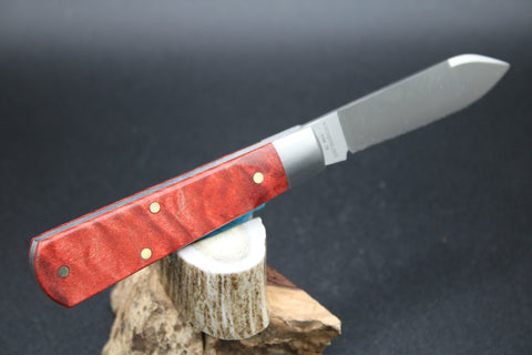 Cooper Cutlery Dollar Knife RBM BLS Red Burl Maple With Black Shield