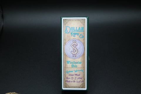 Cooper Cutlery Dollar Knife Blood Wood with White Shield.