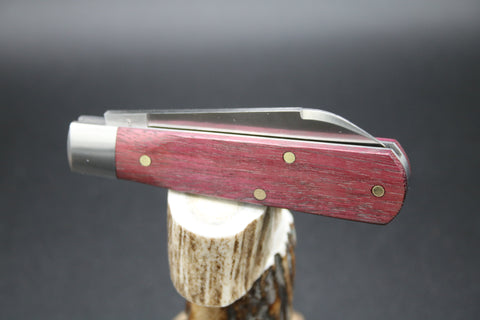 Cooper Cutlery Dollar Knife Blood Wood with Blue Shield