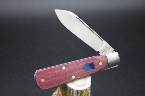 Cooper Cutlery Dollar Knife Blood Wood with Blue Shield