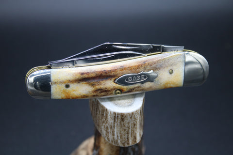 Case Classic 530431/2 White India Stag Whittler. Factory Sample. Rare.