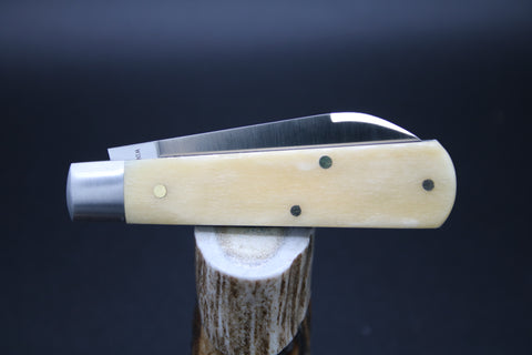 Cooper Cutlery Dollar Knife Company Natural White Bone Black Shield