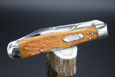 Case Classic Tested 61011 1/2 Antique Orange Bone Cheetah .