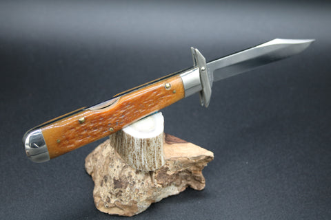 Case Classic Tested 61011 1/2 Antique Orange Bone Cheetah .