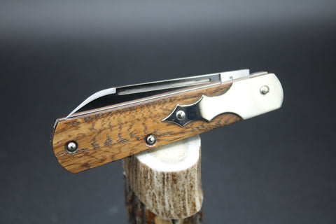 Cooper Cutlery Beaver Falls Chestnut Wood Barn Door Strap Hinge Knife