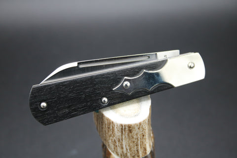 Cooper Cutlery Beaver Falls Ebony Barn Door Strap Hinge Knife