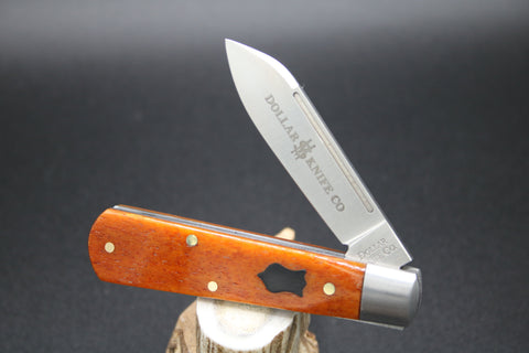 Cooper Cutlery Orange Camel Bone with Black Shield Dollar Knife