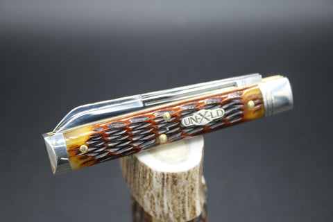 Great Eastern Northfield #412226 Town Physician Bone Antique Yellow Jigged Bone