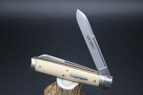Great Eastern Northfield #412226 Town Physician Bone Burlap Micarta.