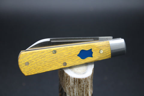 Cooper Cutlery Osage Orange wood with Blue Shield Dollar Knife