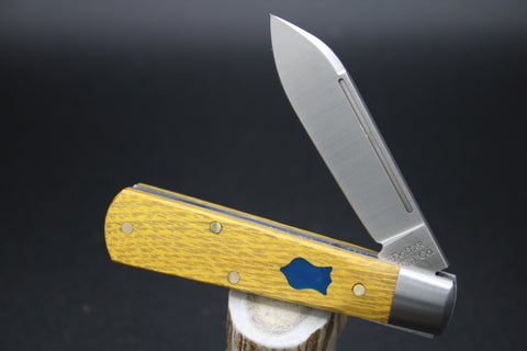 Cooper Cutlery Osage Orange wood with Blue Shield Dollar Knife