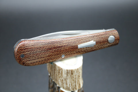 Todd Davison #2765 Shadow Pattern Cross Cut Micarta. Up Graded Coined Edges.