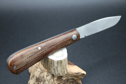 Todd Davison #2765 Shadow Pattern Cross Cut Micarta. Up Graded Coined Edges.