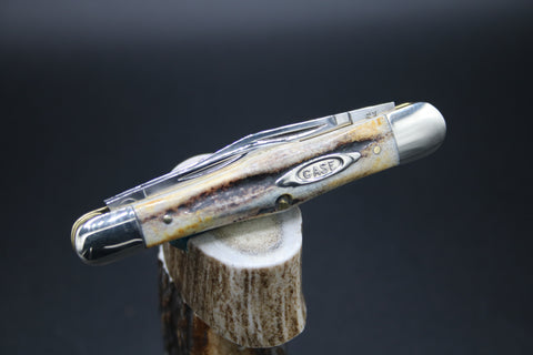 Case Classic 53083 Stag Split Backspring Whittler Factory Sample.