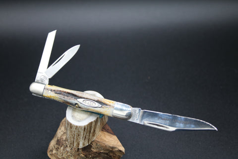 Case Classic 53083 Stag Split Backspring Whittler Factory Sample.