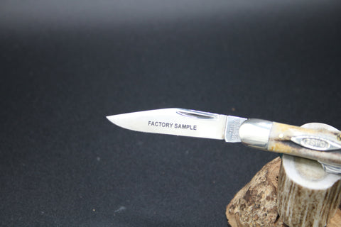 Case Classic 53083 Stag Split Backspring Whittler Factory Sample.