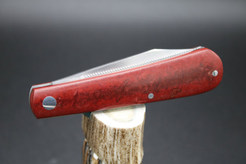 Todd Davison #2778 Beautiful Dark Red Micarta Shadow Pattern