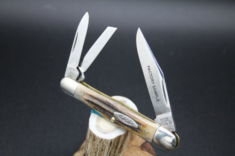 Case Classic 53083 Stag Split Backspring Whittler Factory Sample.