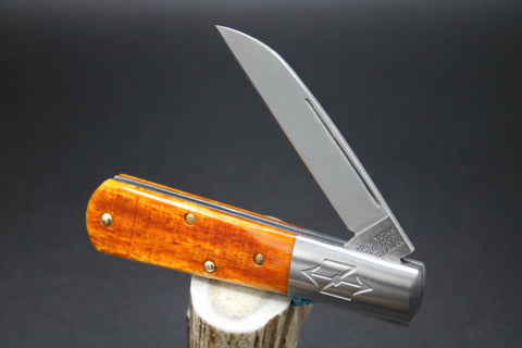 Cooper Cutlery New York Knife Company M1506W-OSC, Orange Sawcut Barlow.