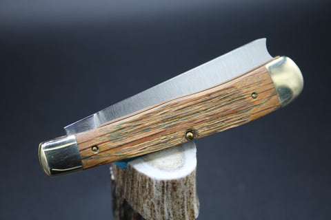 Cooper Cutlery 7219TS Aged Tobacco Stake Razor Trapper With Moon Shield.