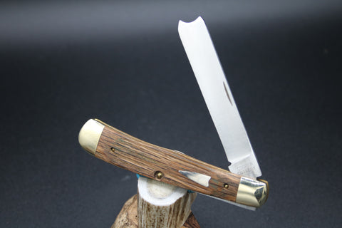 Cooper Cutlery 7219TS Aged Tobacco Stake Razor Trapper With Moon Shield.