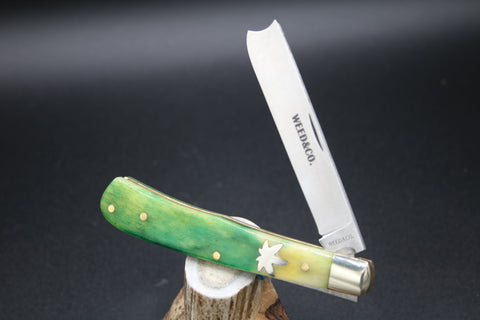 Cooper Cutlery 5119JGCBZ Weed & Co Jungle Green Smooth Camel Bone.