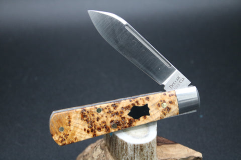 Cooper Cutlery Spalted Maple with Black Shield Dollar Knife
