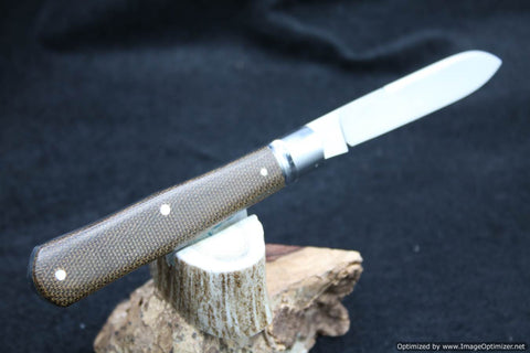 Todd Davison Custom Brown Canvas Micarta. #1275---Mint.