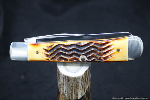 Case Knives (Vintage) XX USA Lightning S 4 Dot 5254 Beautiful Second Cut Stag Trapper. #28