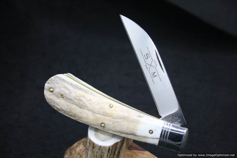 Schatt & Morgan Select #01 Antique White Stag Wharncliff.  1 of 30 Made.