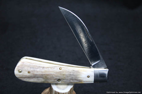 Schatt & Morgan Select #01 Antique White Stag Wharncliff. 1 of 30 Made.