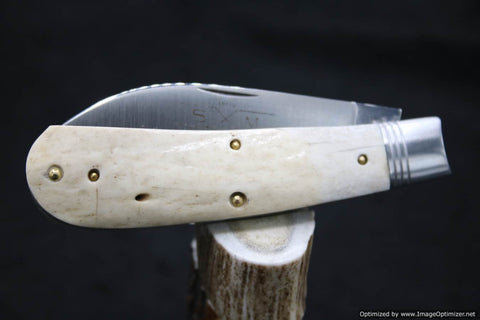 Schatt & Morgan Select #01 Antique White Stag Wharncliff. 1 of 30 Made.