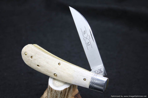 Schatt & Morgan Select #01 Antique White Stag Wharncliff. 1 of 30 Made.