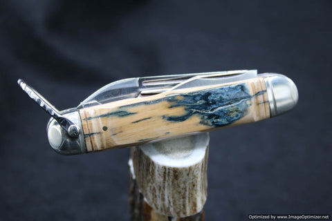 Tuna Valley Cutlery Mammoth Bark Ivory Scout Knife. Prototype!