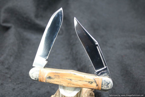 Tuna Valley Cutlery Mammoth Bark Ivory Swell Center Moose Knife.