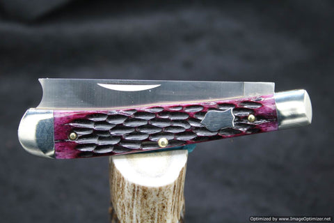 Cooper Cutlery 5119PJBZ Purple Jigged Bone Razor Trapper.