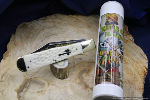 Schatt & Morgan Battle Axe Brand Folding Hunter---White Bone