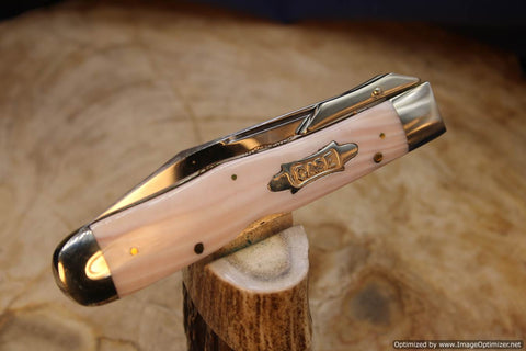 Case Classic 61011 1/2 Cheetah Lockback Genuine Pink Lip Pearl . 1 OF 3.