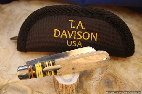 Todd Davison Custom Rare Oosik Bone Striper Folder. #2221.