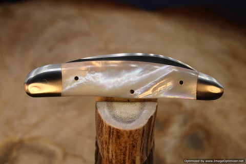 Joe Kious Rare Genuine White Pearl Swayback Gentlemen's Knife.