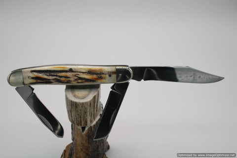 Blue Grass Cutlery Winchester 35027 Hour Glass Shield Stag Stockman.
