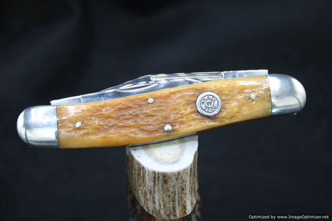 Blue Grass Cutlery Cartridge Series Winchester 390119 30-30 Shield Tan Bone Whittler