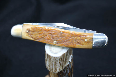 Blue Grass Cutlery Cartridge Series Winchester 390119 30-30 Shield Tan Bone Whittler